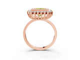 Rose gold Fancy Yellow Princess  Halo Diamond Ring with Milgrain Edge and Round Prong Setting_31