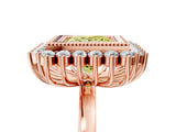Rose gold Fancy Yellow Princess  Halo Diamond Ring with Milgrain Edge and Round Prong Setting_33