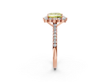 Rose gold Fancy Yellow Princess  Halo Diamond Ring with Pavé Band and Prong Setting_18
