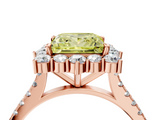 Rose gold Fancy Yellow Princess  Halo Diamond Ring with Pavé Band and Prong Setting_20