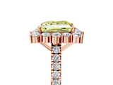 Rose gold Fancy Yellow Princess  Halo Diamond Ring with Pavé Band and Prong Setting_21