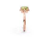 Rose gold Fancy Yellow Princess  Halo Diamond Ring with Round Cluster Setting, Solitaire Band, and Four-Prong Setting_31