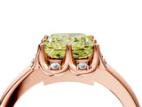 Rose gold Fancy Yellow Princess  Halo Diamond Ring with Round Cluster Setting, Solitaire Band, and Four-Prong Setting_33