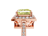 Rose gold Fancy Yellow Princess  Halo Diamond Ring with Split Shank and Four-Prong Setting_5