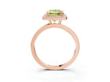 Rose gold Fancy Yellow Princess  Halo Diamond Solitaire with Pavé Band and Four-Prong Setting_20