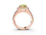 Rose gold Fancy Yellow Princess  Halo Diamond Split Shank Engagement Ring with Prong Setting_66