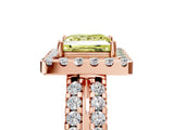 Rose gold Fancy Yellow Princess  Halo Diamond Split Shank Engagement Ring with Prong Setting_68