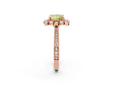 Rose gold Fancy Yellow Princess  Halo Milgrain Pave Diamond Ring with Four-Prong Setting 2