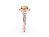 Rose gold Fancy Yellow Princess  Halo Pavé Diamond Engagement Ring with Bezel Setting_19