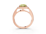 Rose gold Fancy Yellow Princess  Halo Pavé Diamond Engagement Ring with Bezel Setting_20