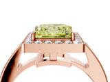 Rose gold Fancy Yellow Princess  Halo Pavé Diamond Engagement Ring with Bezel Setting_21
