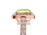 Rose gold Fancy Yellow Princess  Halo Pavé Diamond Engagement Ring with Bezel Setting_22