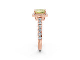 Rose gold Fancy Yellow Princess  Halo Pavé Diamond Engagement Ring with Four-Prong Setting_28