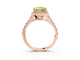 Rose gold Fancy Yellow Princess  Halo Pavé Diamond Engagement Ring with Four-Prong Setting_29