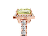 Rose gold Fancy Yellow Princess  Halo Pavé Diamond Engagement Ring with Four-Prong Setting_31