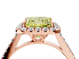 Rose gold Fancy Yellow Princess  Halo Pavé Diamond Engagement Ring with Four-Prong Setting_7