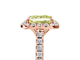 Rose gold Fancy Yellow Princess  Halo Pavé Diamond Engagement Ring with Four-Prong Setting_8