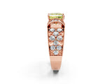 Rose gold Fancy Yellow Princess  Halo Pave Diamond Engagement Ring with Milgrain Detailing_31