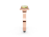 Rose gold Fancy Yellow Princess  Halo Pave Split Shank Prong Setting Ring_29