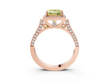 Rose gold Fancy Yellow Princess  Halo Pave Split Shank Prong Setting Ring_30