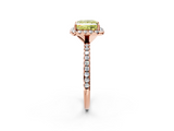 Rose gold Fancy Yellow Princess  Halo Round Diamond Pavé Band Four-Prong Ring_5