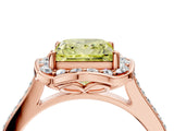 Rose gold Fancy Yellow Princess  Halo Round Diamond Pave Band with Four-Prong Setting_47