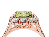 Rose gold Fancy Yellow Princess  Halo Split Shank Diamond Engagement Ring with Pave Band and Four-Prong Setting_4