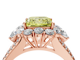 Rose gold Fancy Yellow Princess  Halo Split Shank Diamond Engagement Ring with Prong Setting_4