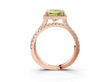 Rose gold Fancy Yellow Princess  Halo Split Shank Diamond Ring with Pavé Setting_29
