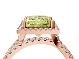 Rose gold Fancy Yellow Princess  Halo Split Shank Diamond Ring with Pavé Setting_30