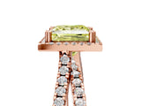 Rose gold Fancy Yellow Princess  Halo Split Shank Diamond Ring with Pavé Setting_31