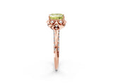 Rose gold Fancy Yellow Princess  Halo Split Shank Pave Diamond Ring with Petal Prong Setting_23