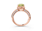 Rose gold Fancy Yellow Princess  Halo Split Shank Pave Diamond Ring with Petal Prong Setting_24