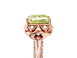 Rose gold Fancy Yellow Princess  Halo Split Shank Pave Diamond Ring with Petal Prong Setting_26