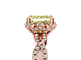 Rose gold Fancy Yellow Princess  Halo Twist Band Solitaire Ring with Six-Prong Setting_38