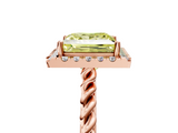 Rose gold Fancy Yellow Princess  Halo Twisted Band Four-Prong Diamond Ring_5