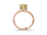 Rose gold Fancy Yellow Princess  Halo Twisted Band Four-Prong Ring_28