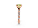 Rose gold Fancy Yellow Princess  Milgrain Bezel Diamond Engagement Ring with Solitaire Prong Setting_50