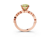 Rose gold Fancy Yellow Princess  Milgrain Bezel Diamond Engagement Ring with Solitaire Prong Setting_51