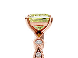 Rose gold Fancy Yellow Princess  Milgrain Bezel Diamond Engagement Ring with Solitaire Prong Setting_53