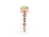 Rose gold Fancy Yellow Princess  Milgrain Marquise Diamond Twist Band Ring_67