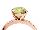 Rose gold Fancy Yellow Princess  Milgrain Pave Diamond Engagement Ring with Four-Prong Setting_4