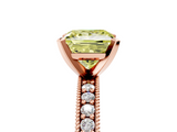Rose gold Fancy Yellow Princess  Milgrain Pave Diamond Engagement Ring with Four-Prong Setting_5
