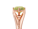 Rose gold Fancy Yellow Princess  Solitaire Beaded Band Six-Prong Setting_5