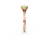 Rose gold Fancy Yellow Princess  Solitaire Beaded Band with Four-Prong Setting_2