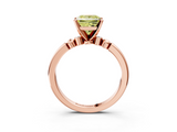 Rose gold Fancy Yellow Princess  Solitaire Beaded Band with Four-Prong Setting_3