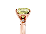 Rose gold Fancy Yellow Princess  Solitaire Beaded Band with Four-Prong Setting_5