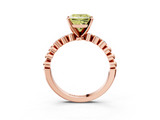 Rose gold Fancy Yellow Princess  Solitaire Bezel Accent Diamond Engagement Ring with Beaded Band and Four-Prong Setting_3