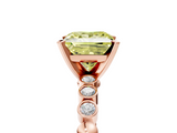 Rose gold Fancy Yellow Princess  Solitaire Bezel Accent Diamond Engagement Ring with Beaded Band and Four-Prong Setting_5
