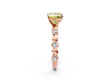 Rose gold Fancy Yellow Princess  Solitaire Bezel-Set Diamond Ring with Beaded Band and Four-Prong Setting_31